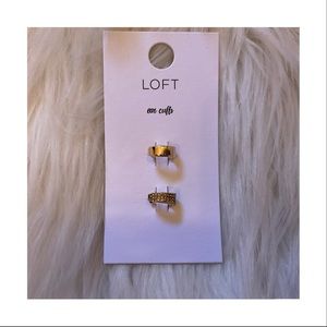 LOFT Ear Cuffs - NWT - New on Card - Goldtone - Set of 2